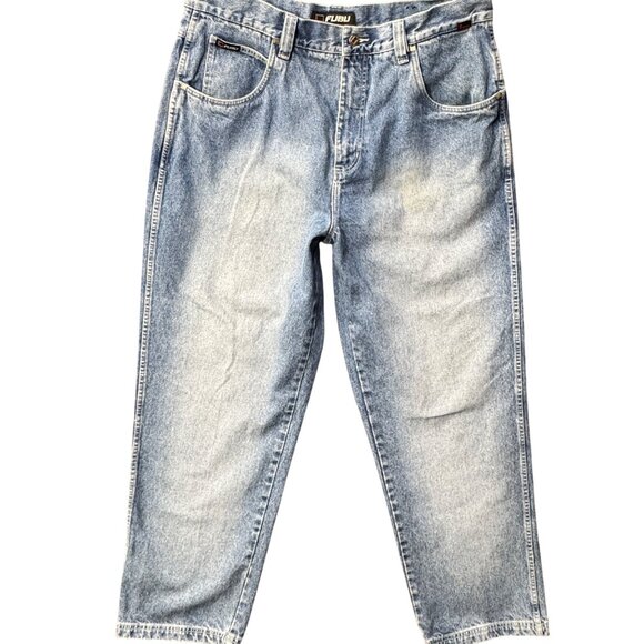 FUBU Light Wash Relaxed 90’s VTG Baggy Y2K Fit Denim Jeans Mens Size 40" X 34"‎ - Picture 4 of 14